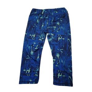 Reebok Capri Medium Womens Multicolored Skinny Blue Running Athletic Stretch